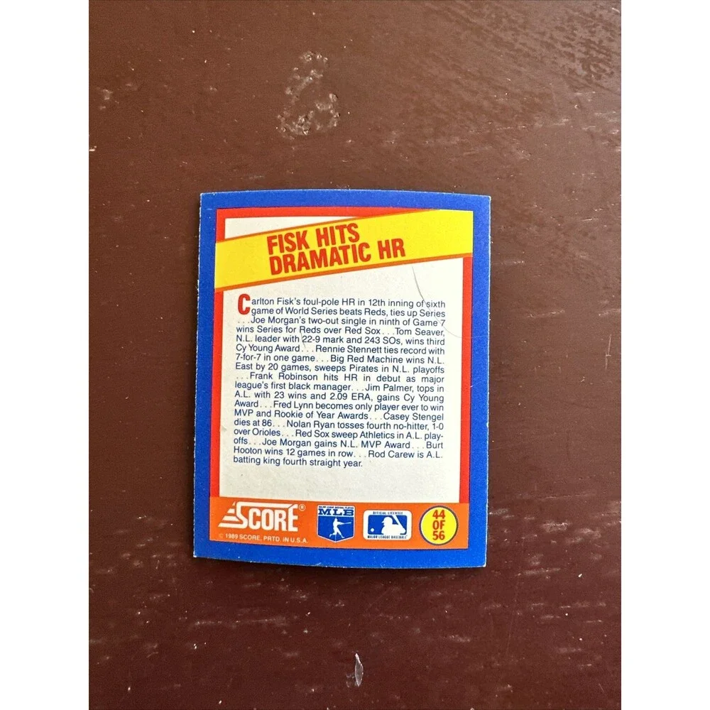Score 1989 MLB Magic Motion Trivia Cards – 1960, 1961, 1968, 1975, 1987